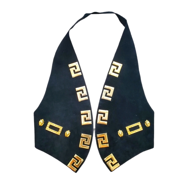 Vintage Jackets & Blazers - Vintage 90's black and gold suede vest